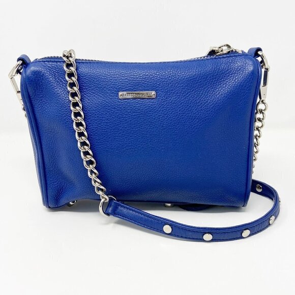 REBECCA MINKOFF | Blue Studded Zip Leather Crossbody Bag - Picture 2 of 15